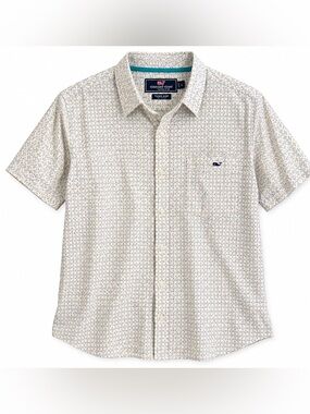 Vineyard Vines Men's Classic Short Sleeve Shirt - Light Blue